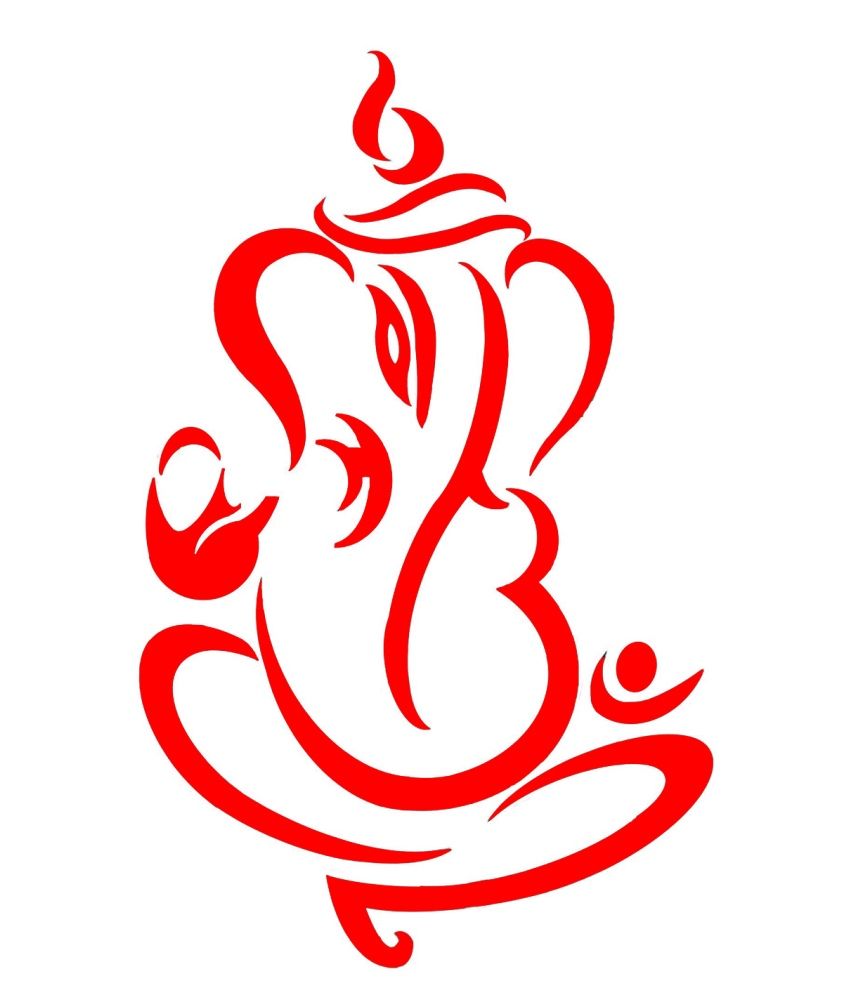 CSR Red PVC Lord Ganesh's Wall Sticker - Buy CSR Red PVC Lord Ganesh's