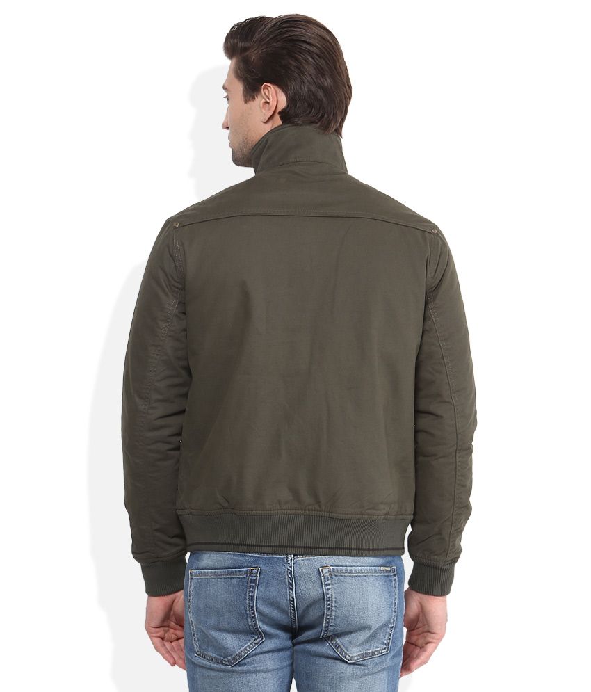 Lee Olive Green High Neck Jacket - Buy Lee Olive Green High Neck Jacket ...