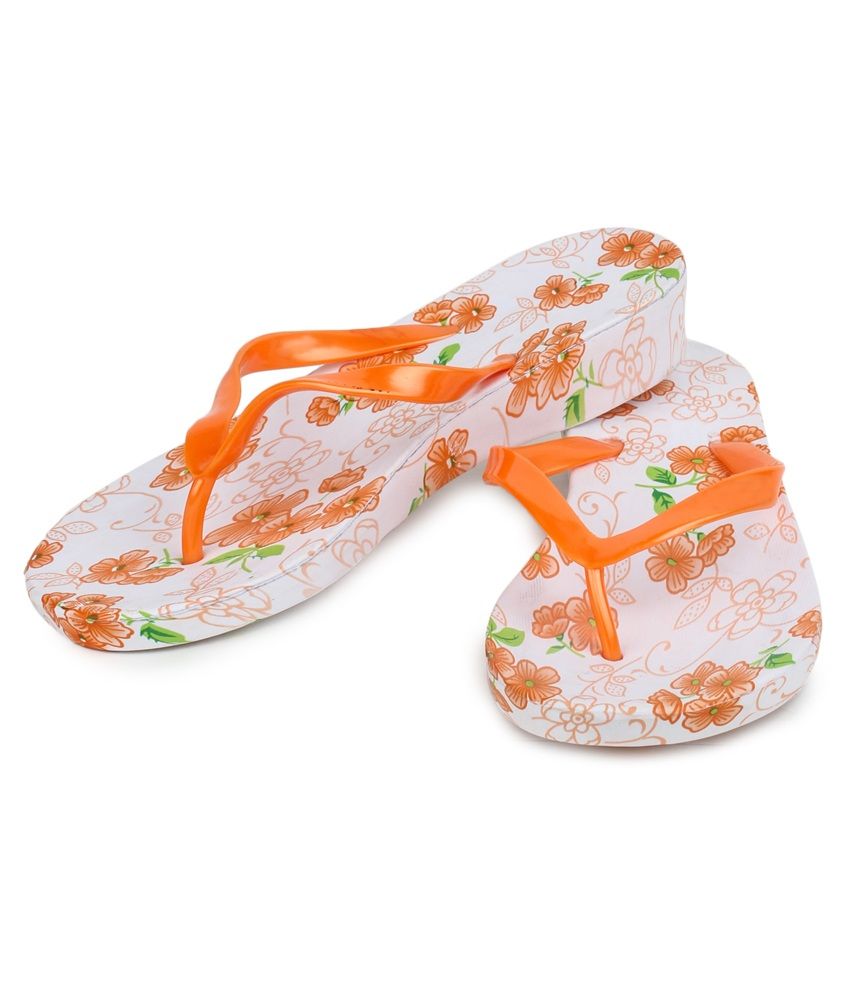 orange wedge flip flops