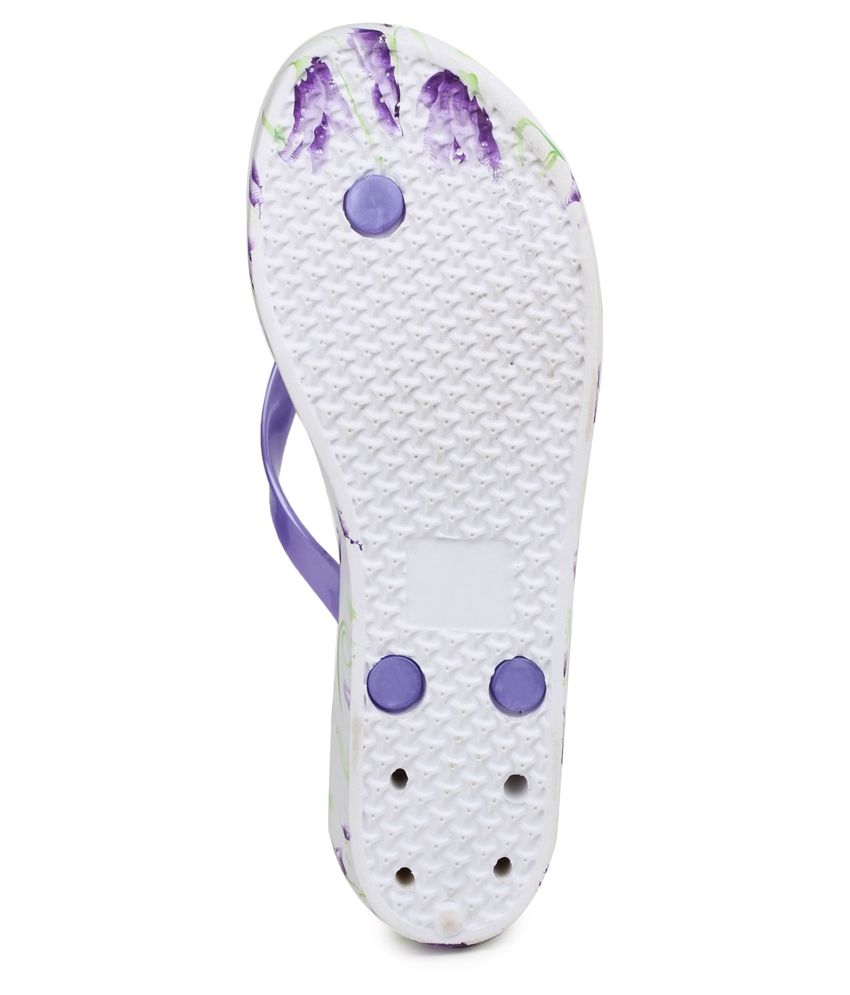purple platform flip flops