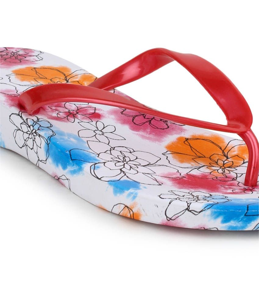 red colour flip flops