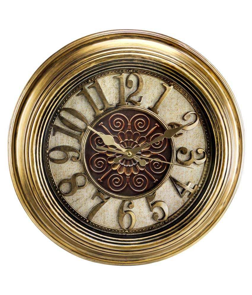 Avenue Antique Gold Vintage Wall Clock Buy Avenue Antique Gold Vintage Wall Clock At Best Price In India On Snapdeal