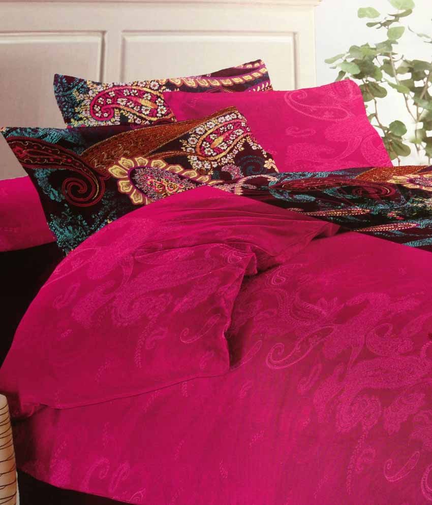 Tima Multicolor Poly Cotton Double Bedsheet with 2 Pillow Cover Buy