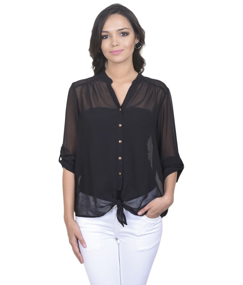 Buy Antilia Femme Black Solid Shirt Online at Best Prices in India ...