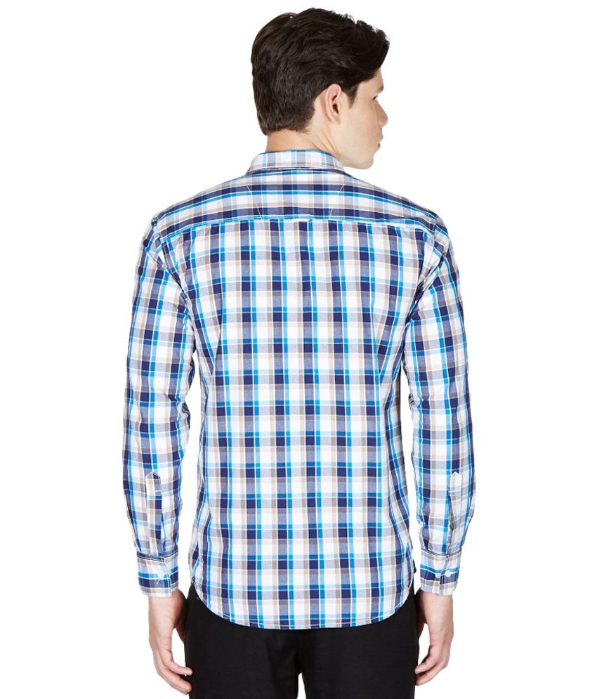 blue and white checkered pants