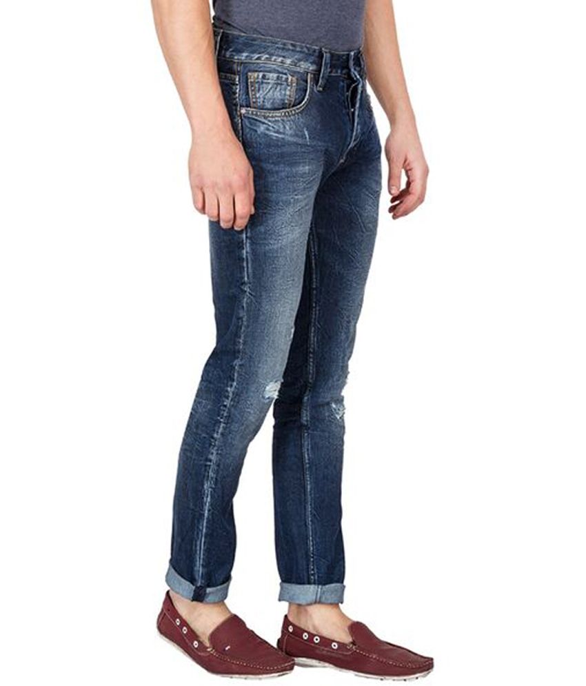 Slub Navy Blue Cotton Slim Fit Jeans Buy Slub Navy Blue Cotton Slim