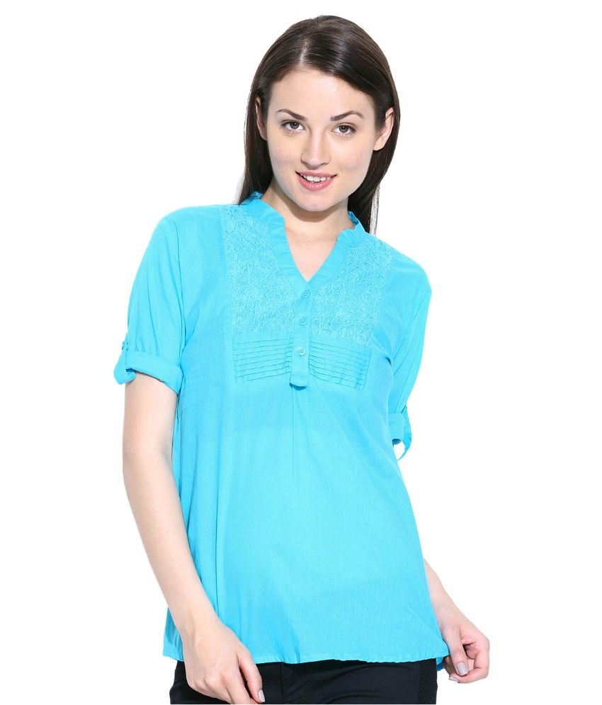 U&F Turquoise Cotton Tops Buy U&F Turquoise Cotton Tops Online at