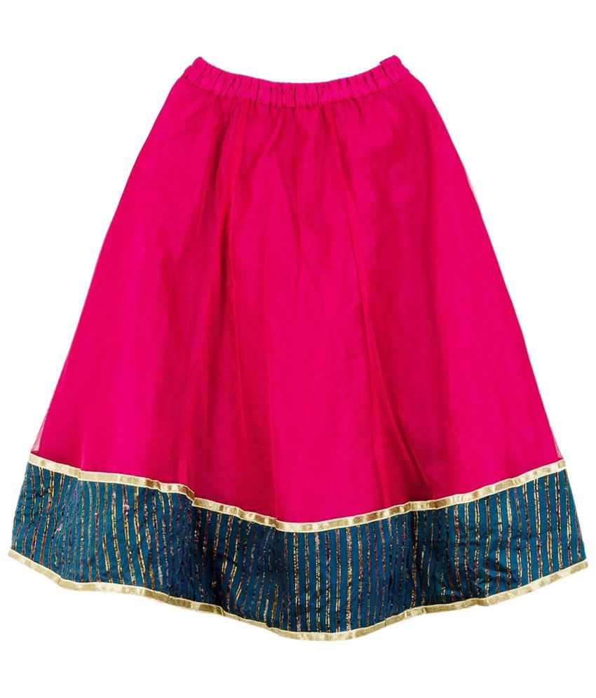 blue and pink ghagra