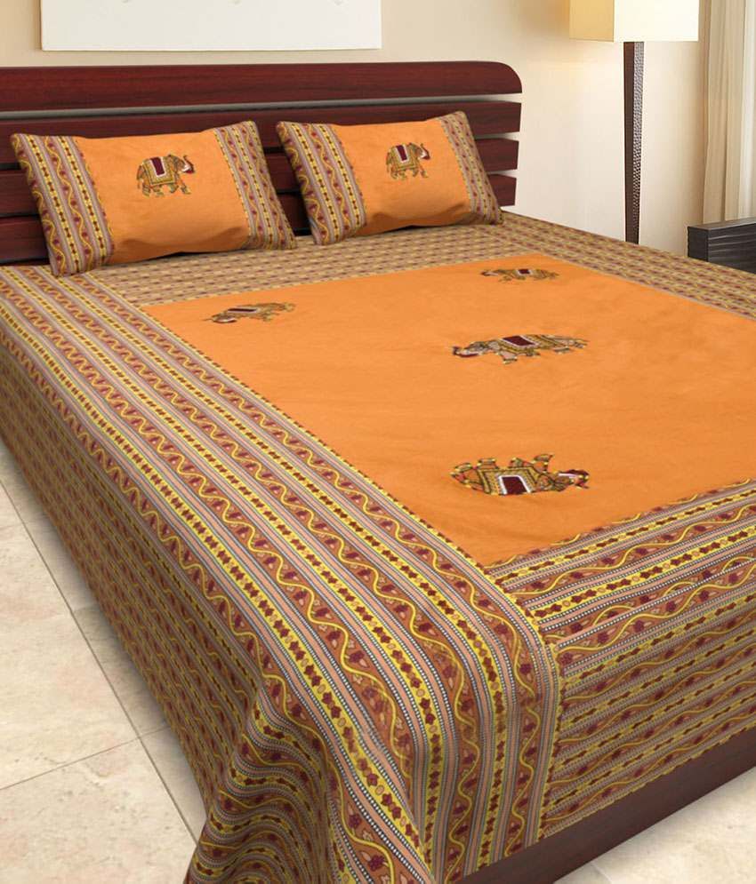 jaipuri patchwork bed sheet