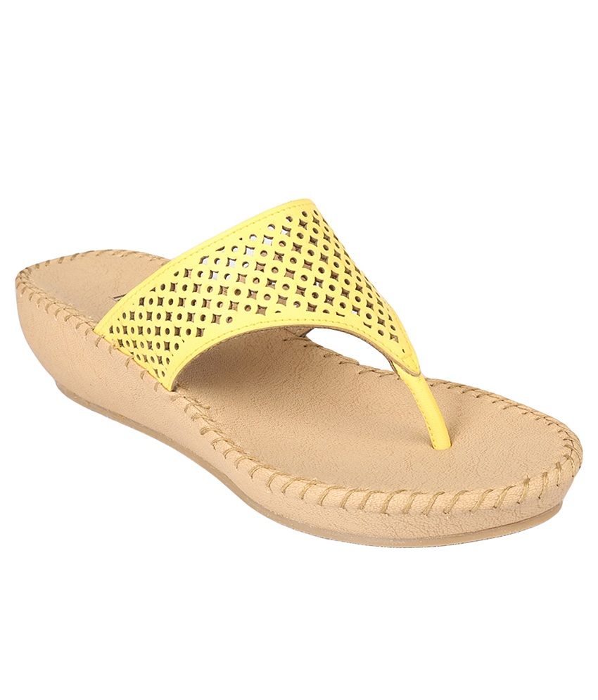 yellow slip on heels