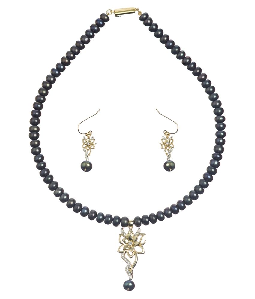 Chandrani Pearls Black Floral Designer 
