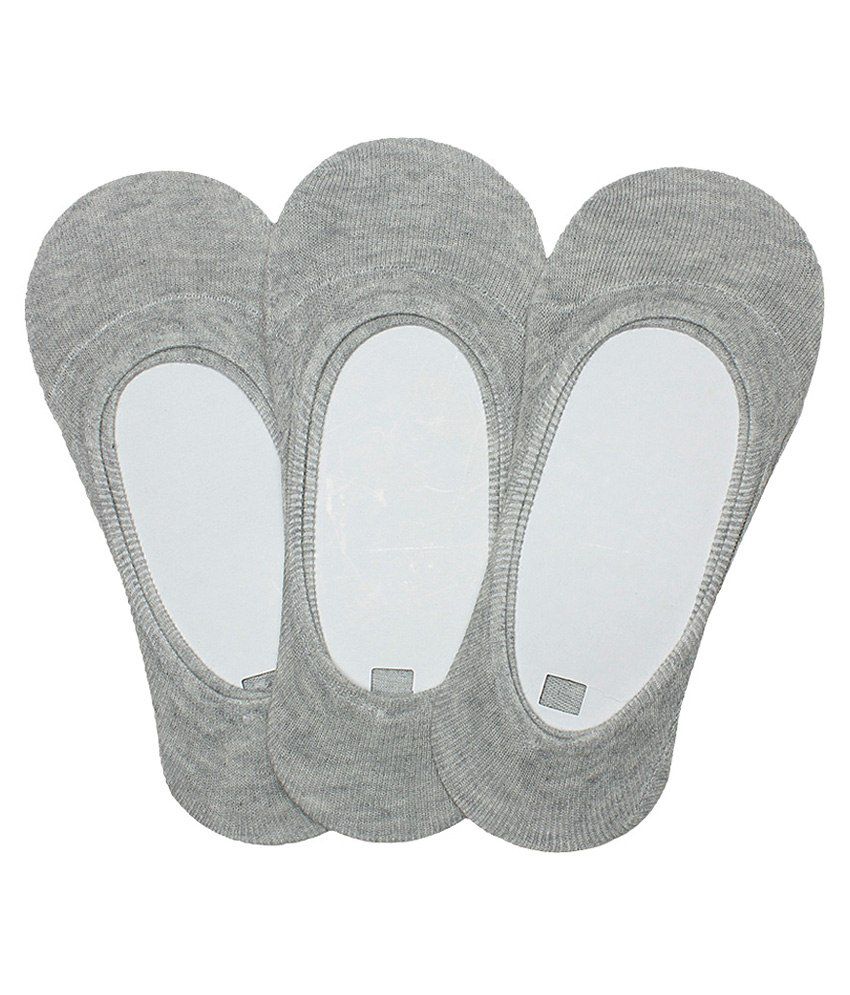     			Krazoo Grey Cotton Low Cut Socks - 3 Pair Pack