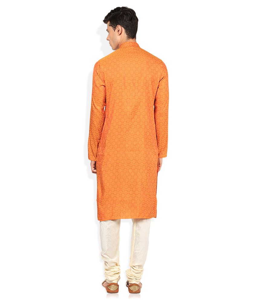 Manyavar Orange Kurta And Churidar Buy Manyavar Orange Kurta And Churidar Online At Low Price 