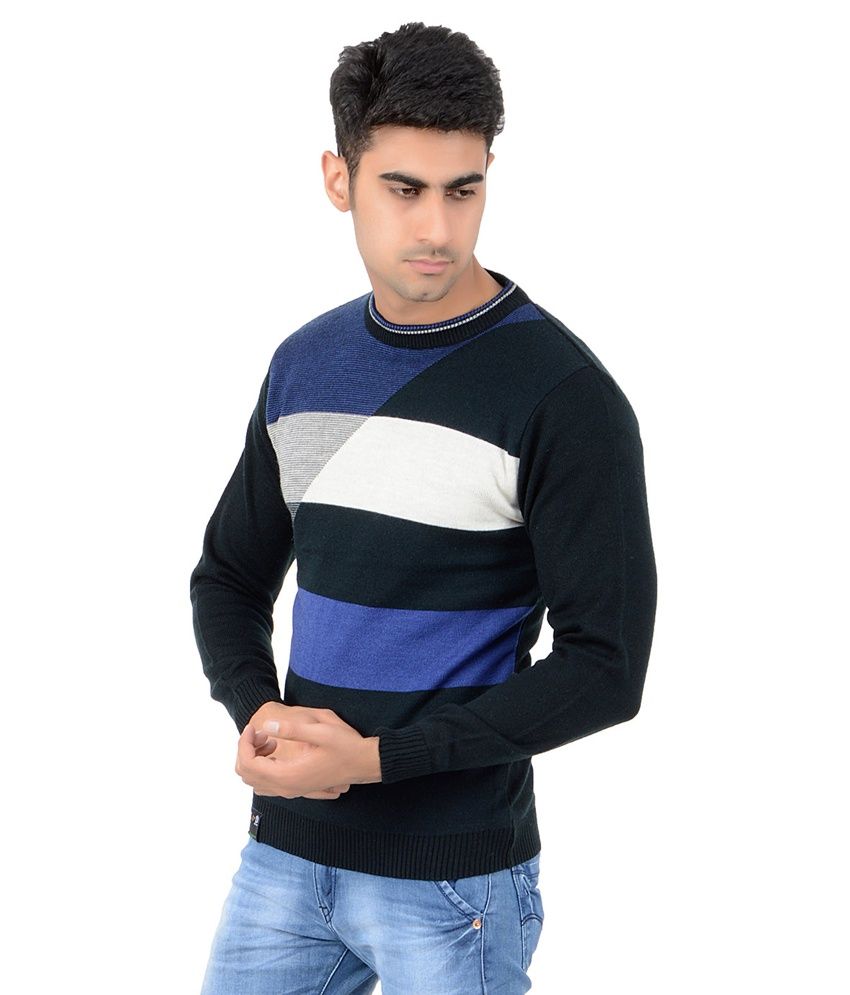 Domex Blue Full Sleeves Wool Round Neck 
