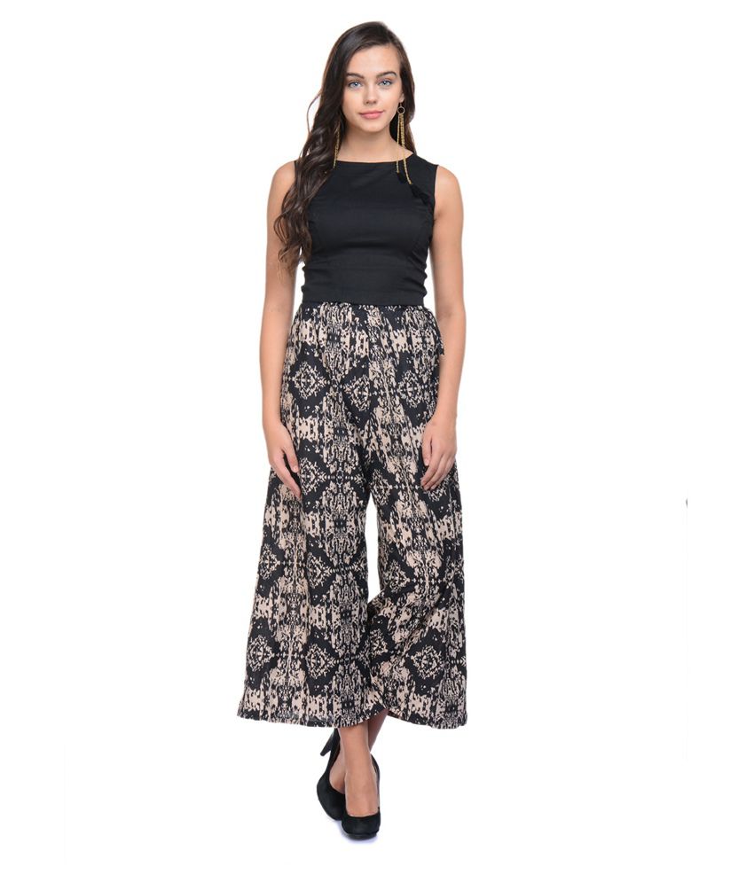 Buy Nika Black Cotton Palazzos Online at Best Prices in India - Snapdeal