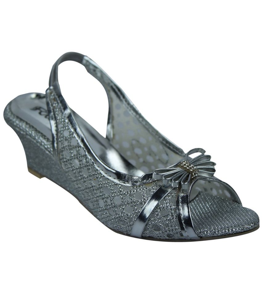 faith wide fit silver sandals