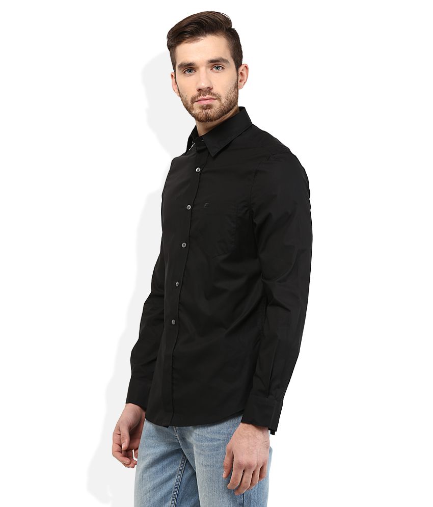 FCUK Black Slim Fit Shirt - Buy FCUK Black Slim Fit Shirt Online at ...