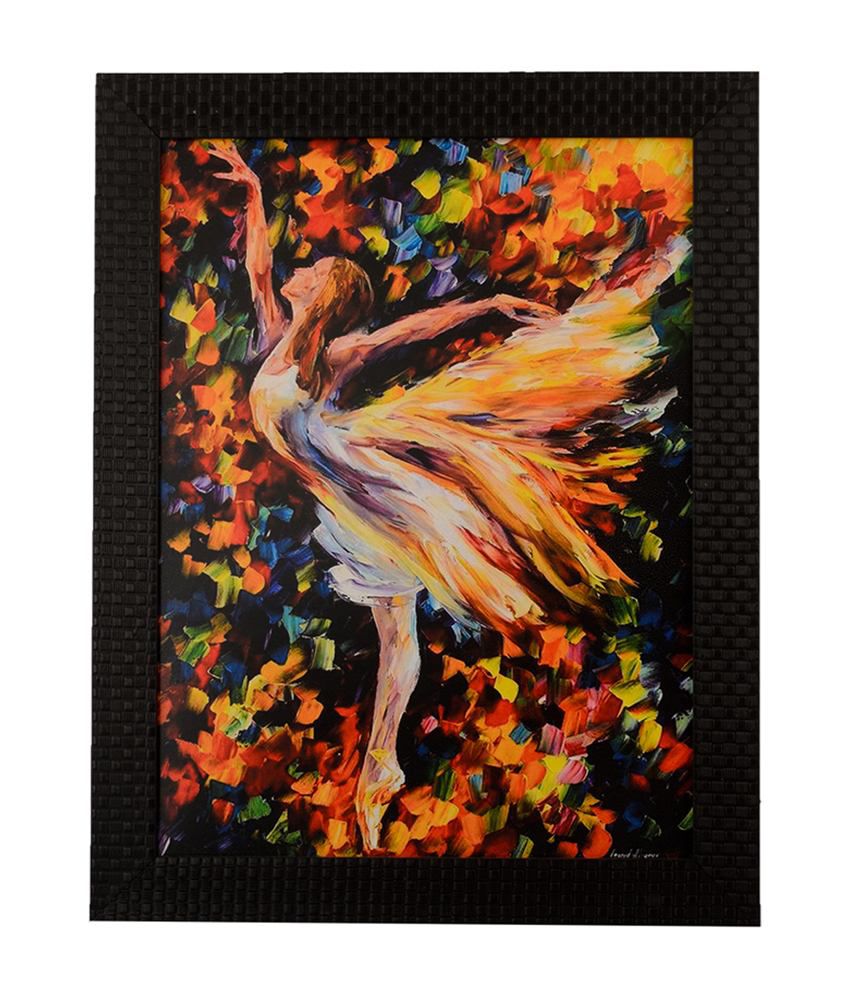 eCraftIndia Dancing Little Angel with Satin Matt Texture and Framed UV Art Print