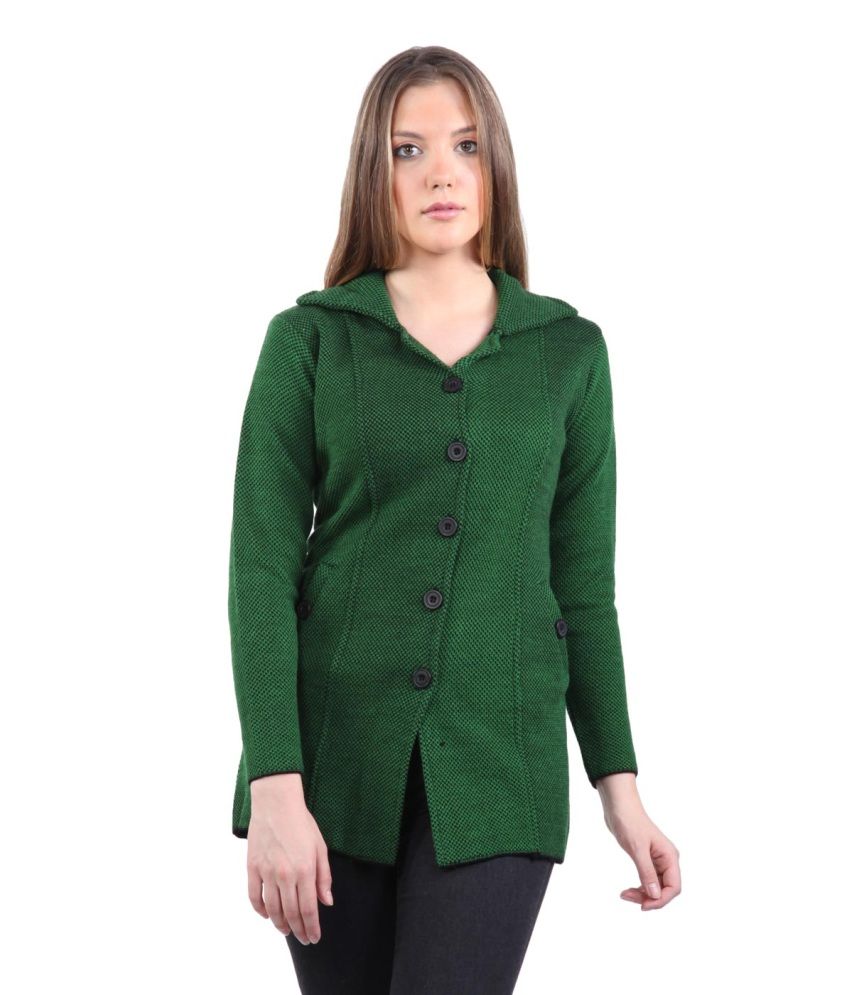 Buy Montrex Green Woollen Buttoned Cardigans Online at Best Prices in ...