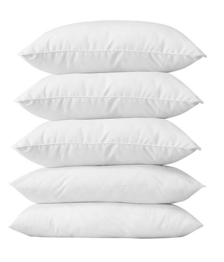     			Fashion Paradise White Poly Cotton Fibre Pillow Set Of 5