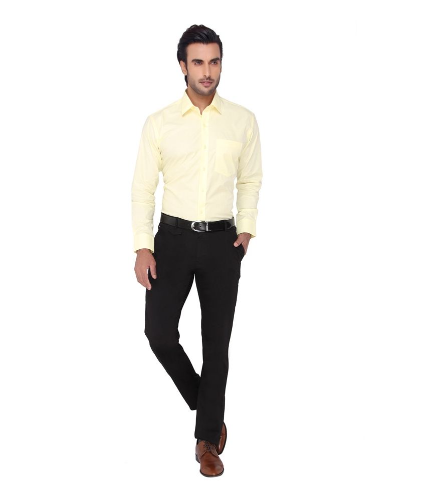 yellow formal shirt combination