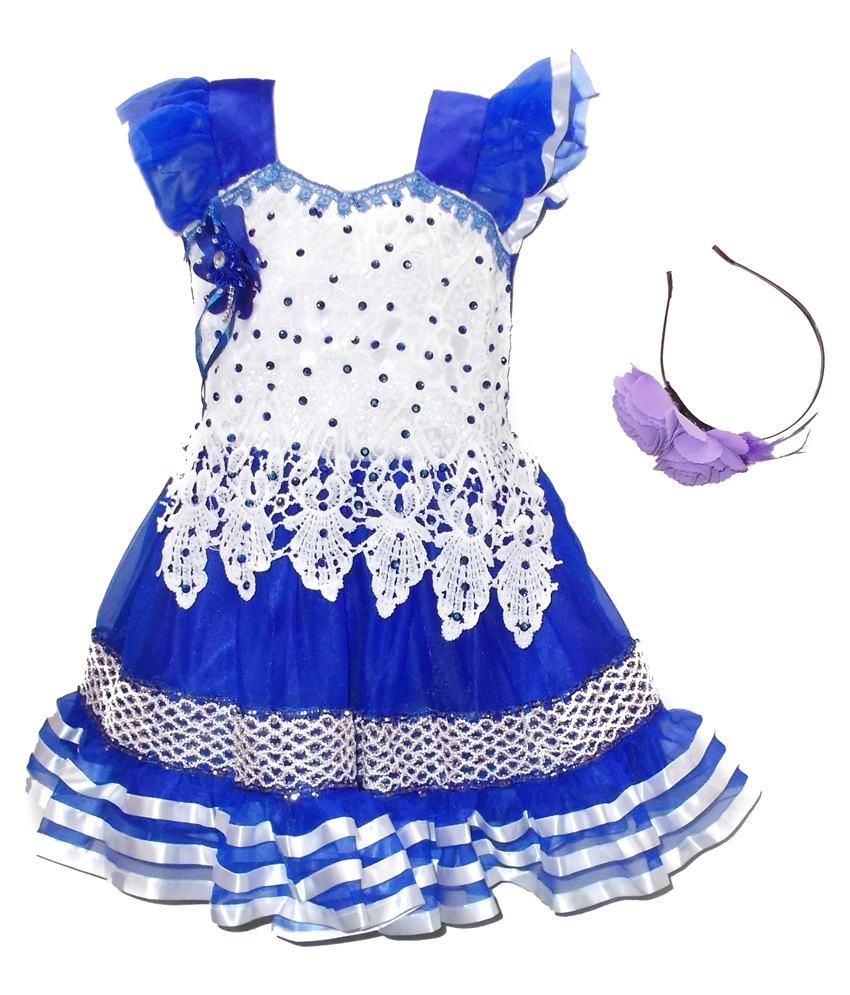 light blue colour long frock
