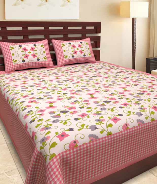     			Kismat Collection Rajasthani Printed Double Size Bed Sheet with 2 Pillow Covers ( 229 cm x 274 cm )