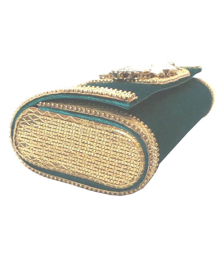 green velvet clutch bag