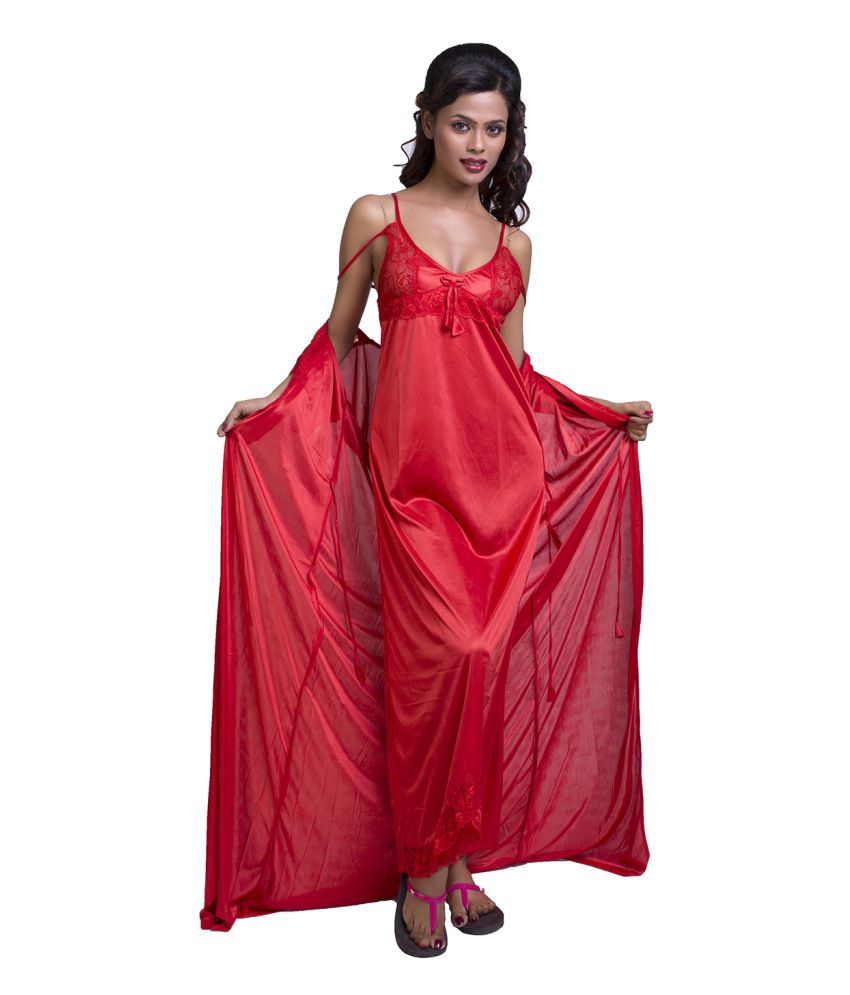 Buy Ishin Red Silk Nighty Online At Best Prices In India Snapdeal 