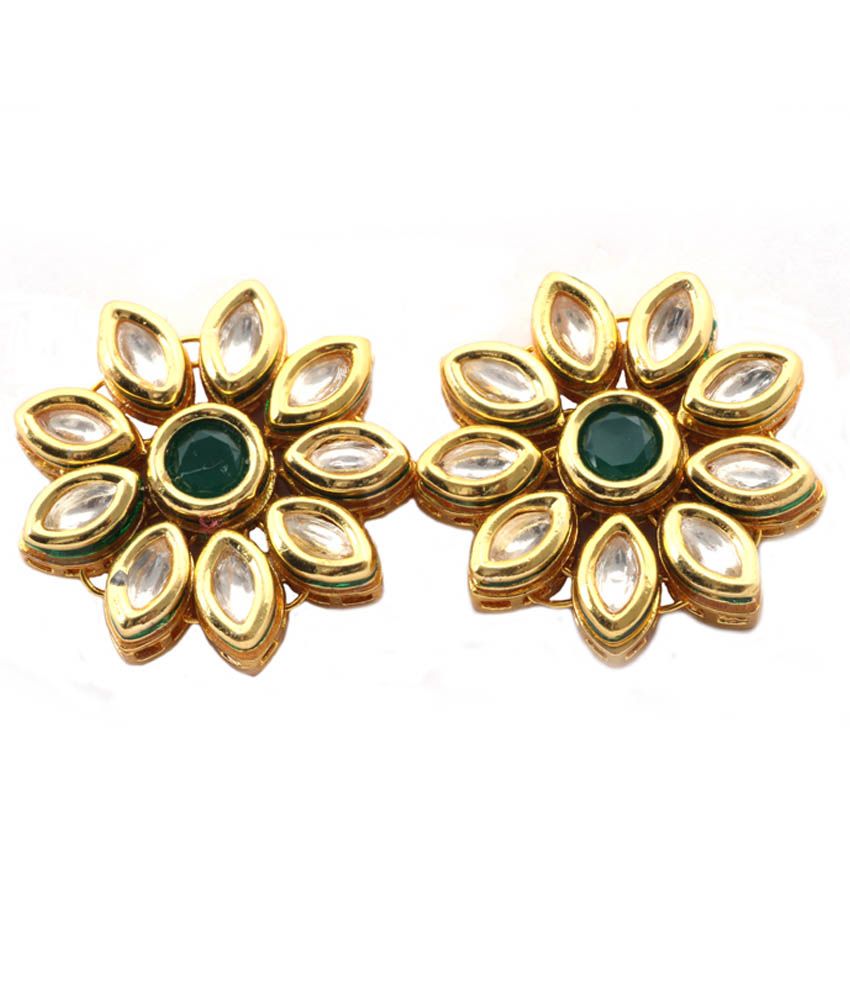 kundan stud earrings gold