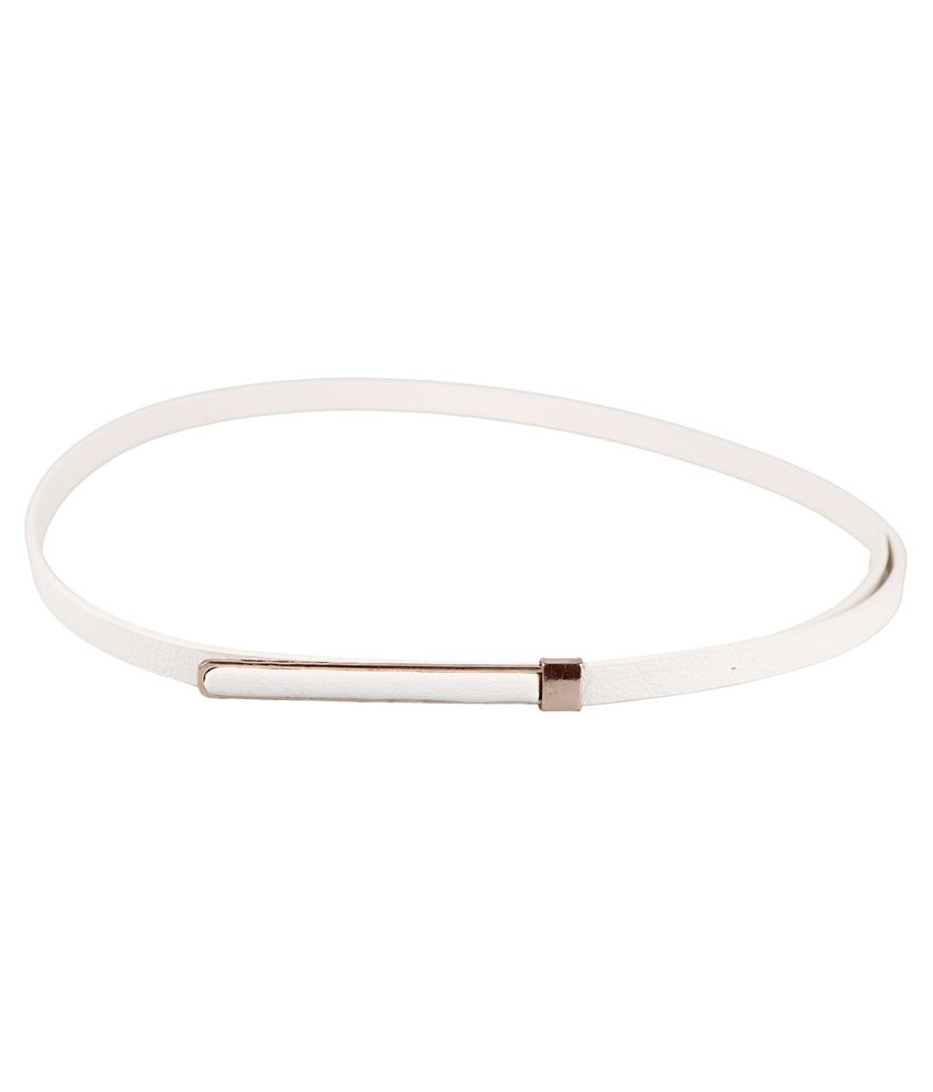 Stylehoops White Skinny Leather Belt: Buy Online at Low Price in India ...