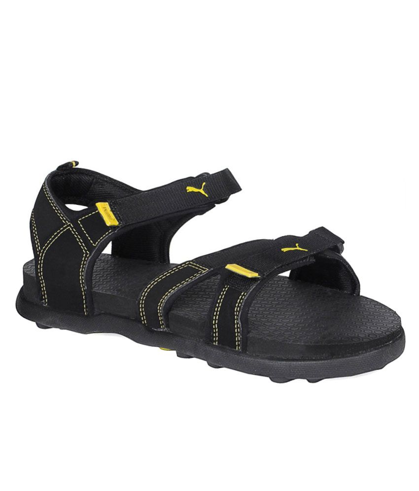 puma black floater sandals