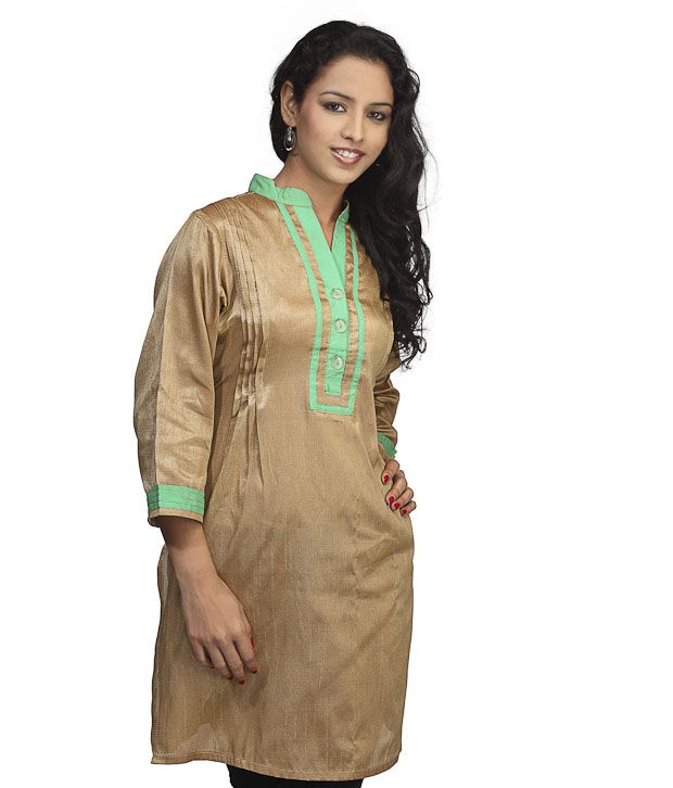 party wear golden kurti designs