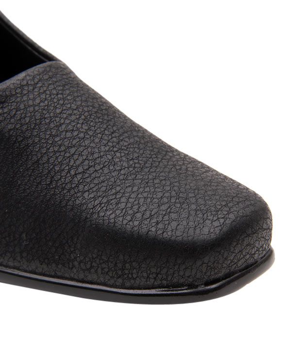 black leather belly shoes