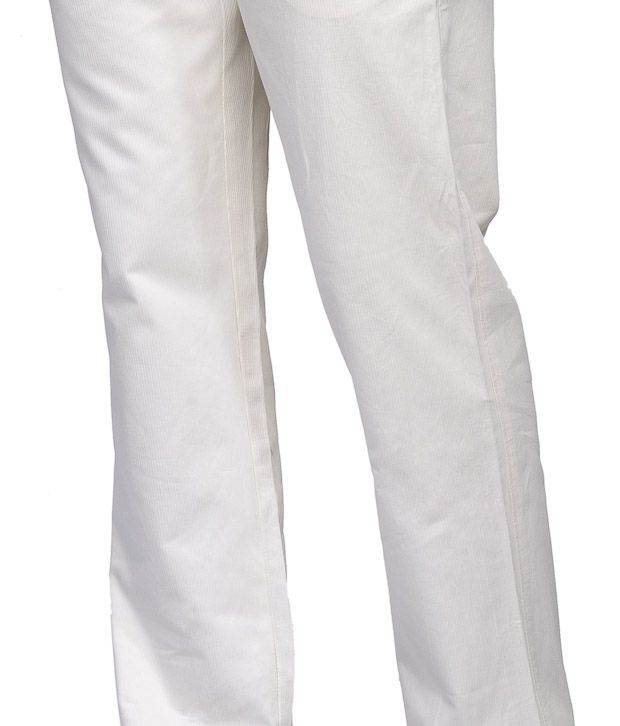INDIGO NATION White Casual Trouser 