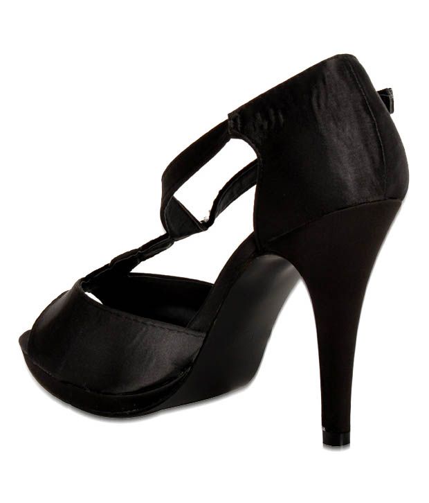 black pencil heel sandals