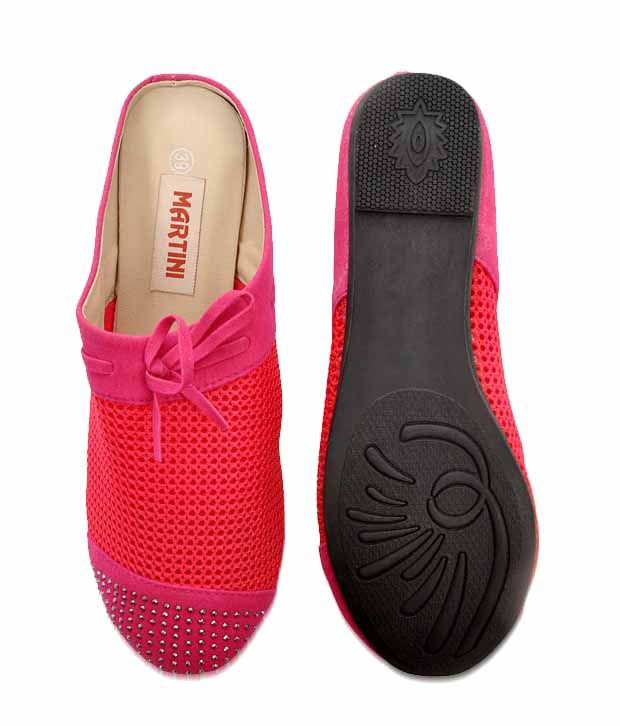 pink mule flats