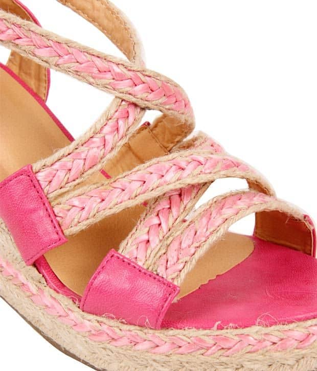 fuchsia wedge sandals