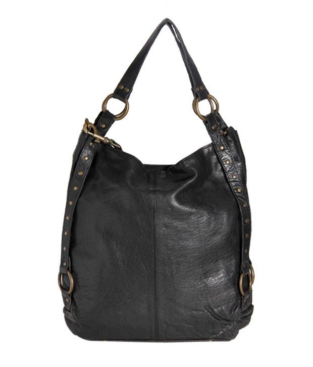 Massimo Italiano Black Studded Leather Handbag - Buy Massimo Italiano ...