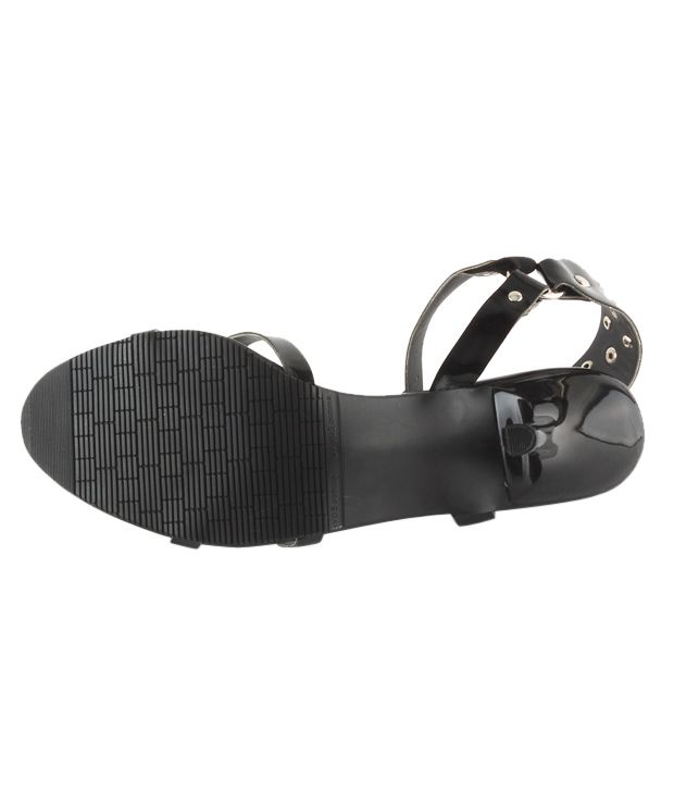 black pencil heel sandals