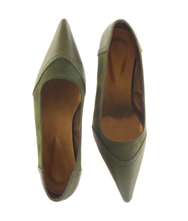 olive green and red shoes