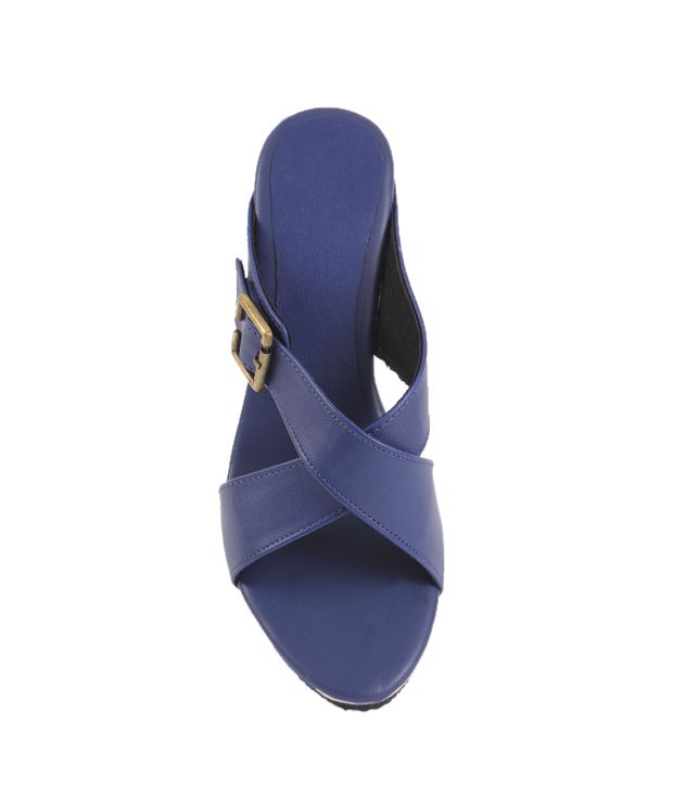 Butterfly Trendy Blue Wedge Heel Sandals Price in India- Buy Butterfly ...