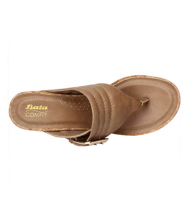 Bata Comfit Beige Slip-on Wedge Heels Price in India- Buy Bata Comfit ...