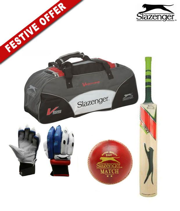 Slazenger Cricket Kit Set (With V200 Performance English Willow Cricket