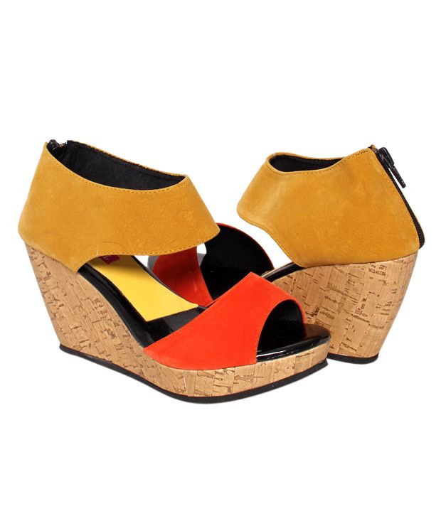 Butterfly Sober Yellow Wedge Heel Sandals Price in India ...