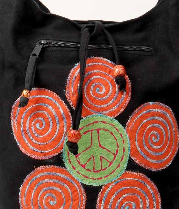 Zion Sober Black Contemporary Design Jhola Bag Buy Zion Sober Black