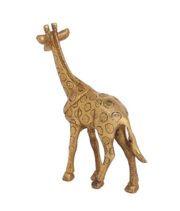 large brass giraffe statue