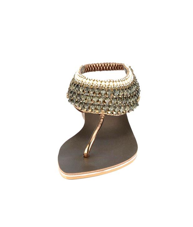 Inc.5 Antique Golden & Copper Heel Sandals Price in India- Buy Inc.5 Antique Golden & Copper 