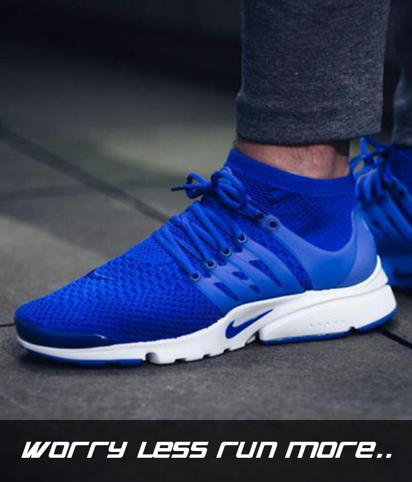 nike air presto ultra flyknit blue running shoes