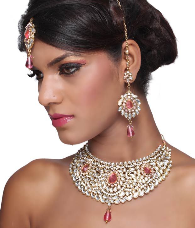 Touchstone Choker Style Royal Kundan Necklace Set Buy Touchstone